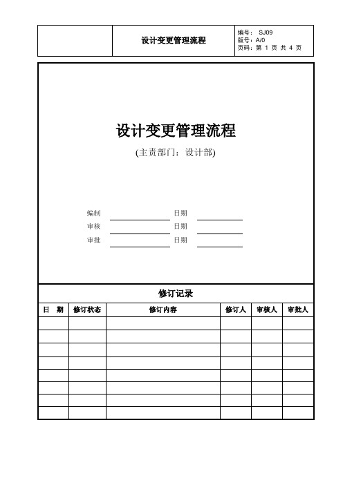 房地产开发设计变更管理流程