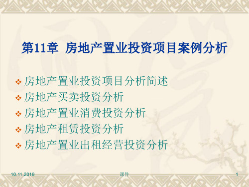 第11章房地产置业投资项目案例分析 共38页PPT资料