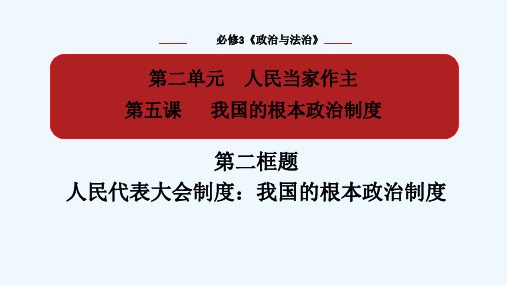 5.2《人民代表大会制度：我国的根本政治制度》 PPT