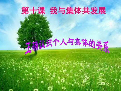 鲁教版八年级下册第五单元第10课第一框《正确认识个人与集体的关系》