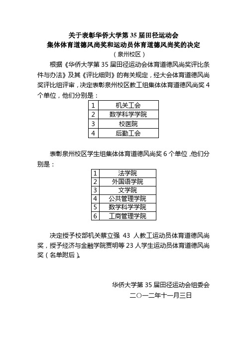 华侨大学第二十五届田径运动会