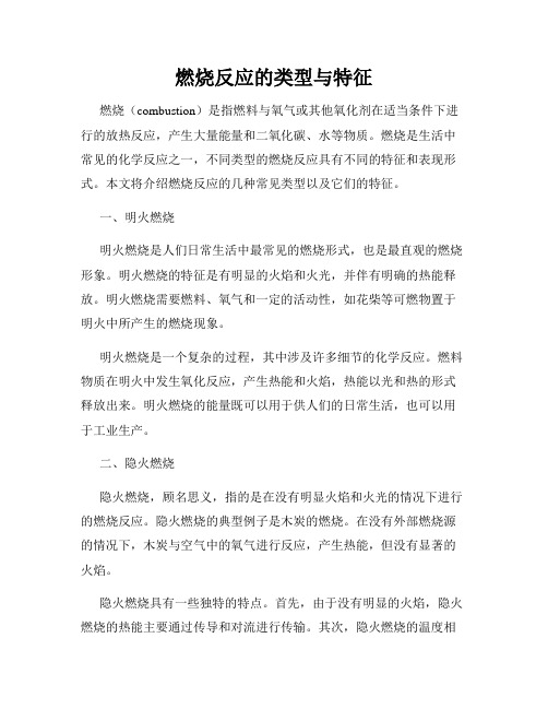 燃烧反应的类型与特征