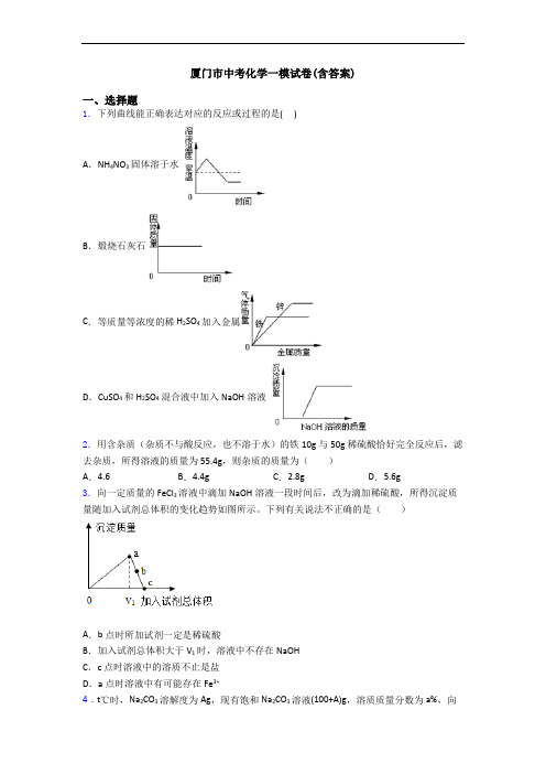 厦门市中考化学一模试卷(含答案)