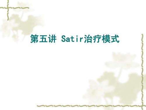 第四讲 Satir家庭治疗模式