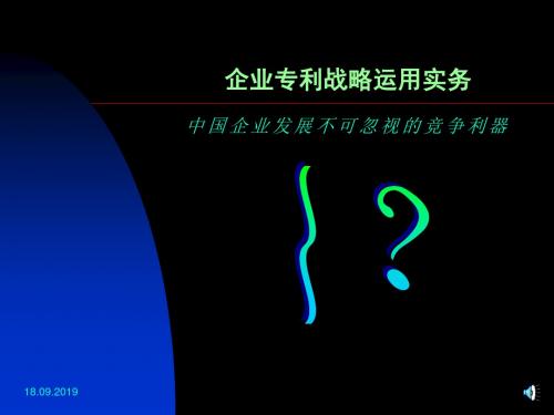 企业专利战略运用实务46页PPT