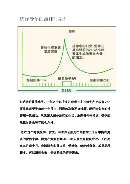 选择受孕的最佳时期