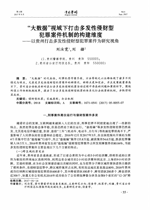 “大数据”视域下打击多发性侵财型犯罪案件机制的构建维度——以