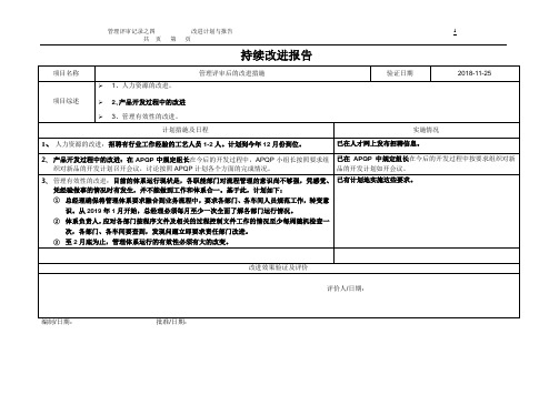 持续改进计划