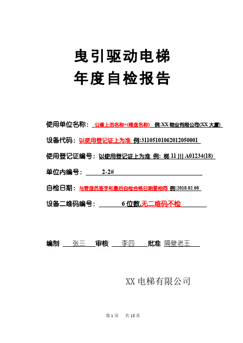 曳引驱动电梯自检报告