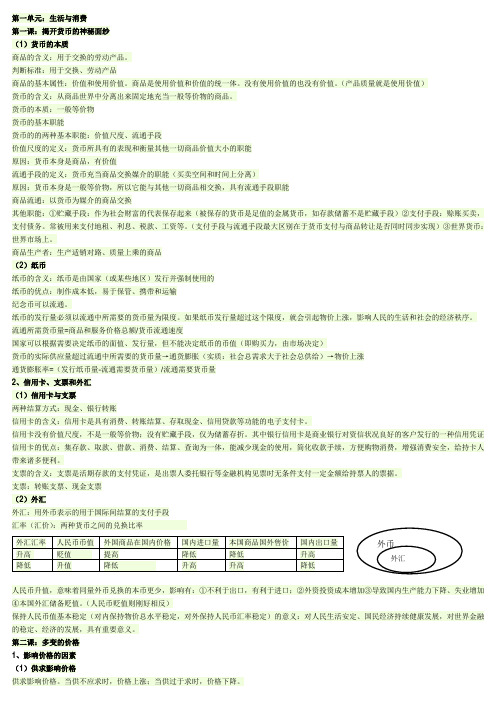 高中思想政治必修一思想体系【独家整理完整版】