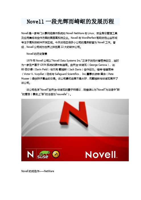 Novell一段光辉而崎岖的发展历程