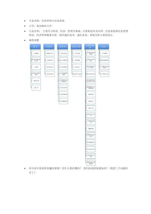 信息管理与信息系统@南邮专业真实介绍