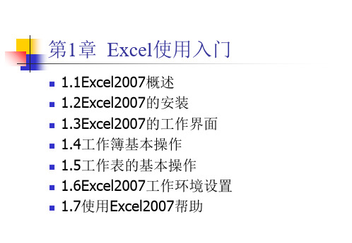 第1章Excel使用入门精品PPT课件