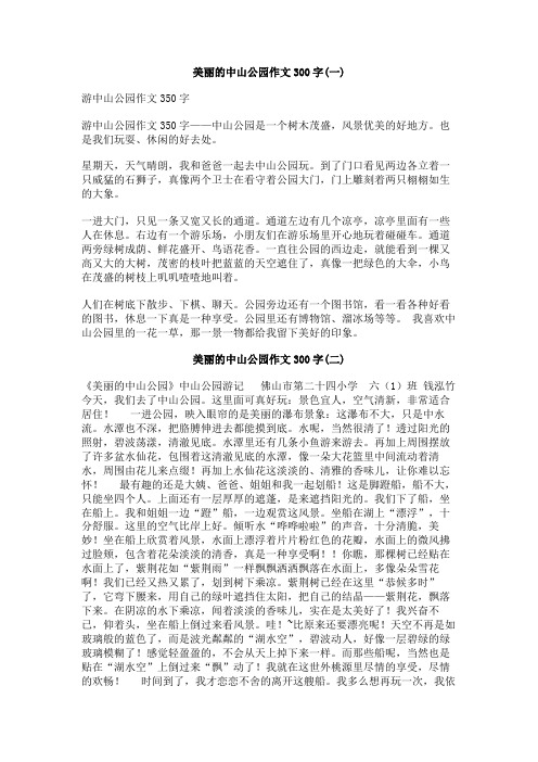 美丽的中山公园作文300字