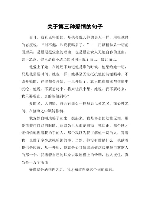 关于第三种爱情的句子