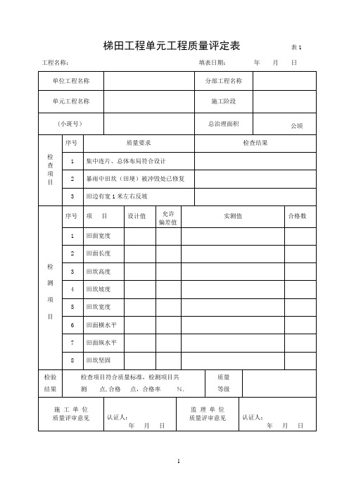 水保单元工程质量评定表(厅文件)