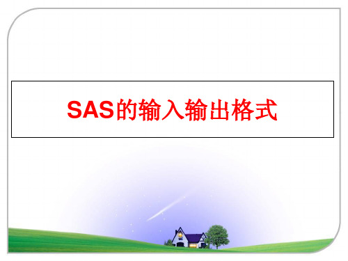 最新SAS的输入输出格式