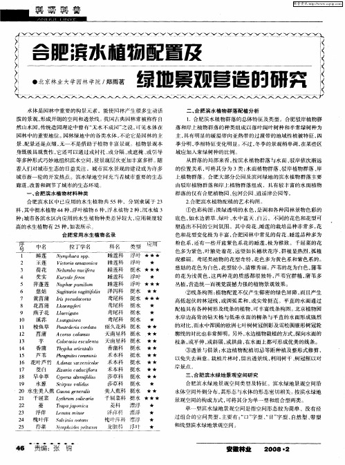 合肥滨水植物配置及绿地景观营造的研究