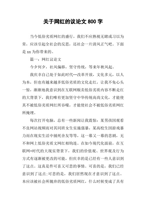 [作文范文]关于网红的议论文800字