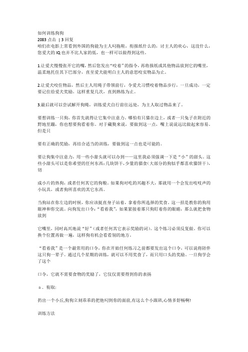 如何训练狗狗