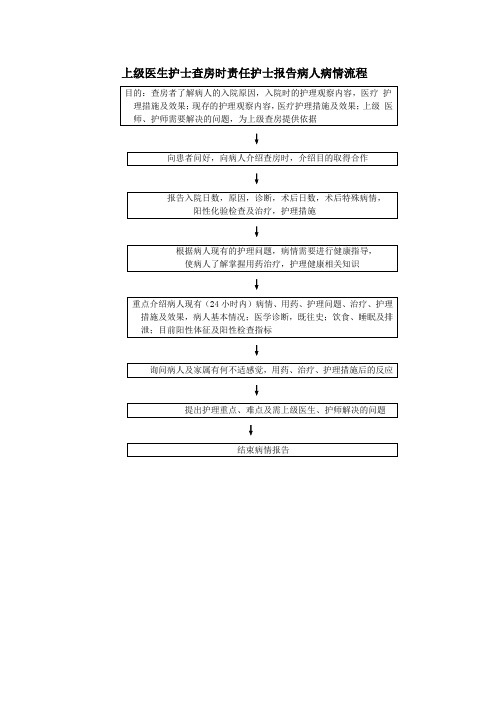 上级医生护士查房时责任护士报告病人病情流程