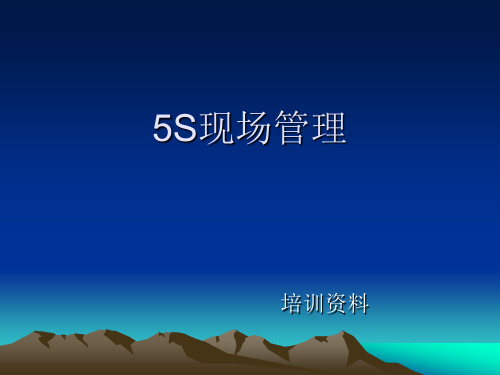 5S现场管理培训资料