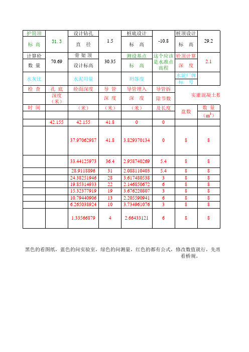 桩基资料灌注拆导管计算公式