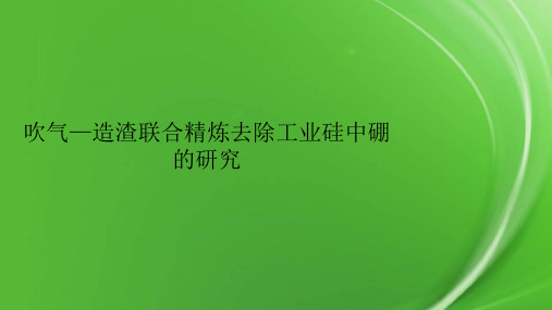 吹气—造渣联合精炼去除工业硅中硼的研究