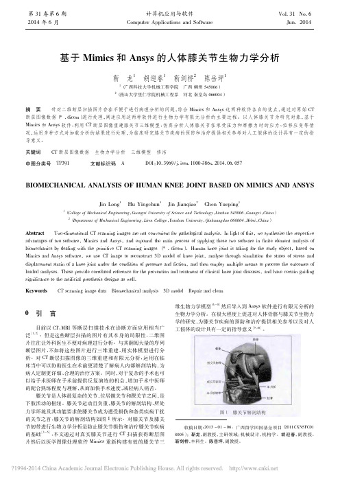 基于Mimics和Ansys的人体膝关节生物力学分析