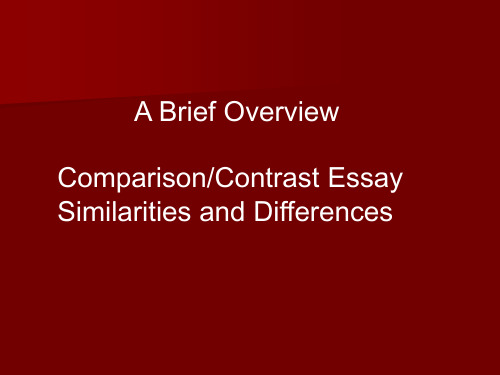 8 Compare and Contrast 1对比比较作文