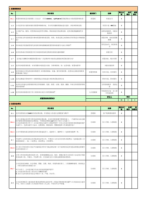 供应商审核表 - 职能分工