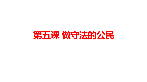 人教部编版道德与法治八年级上册 第五课《做守法的公民》复习课件