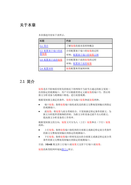 NE40E端口镜像命令