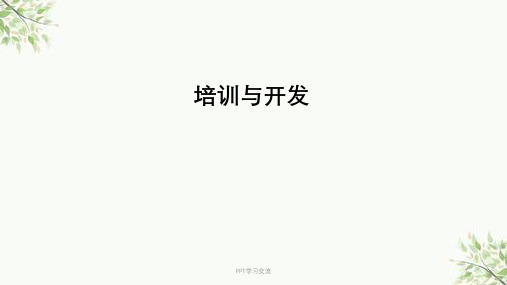 人力资源课程--培训与开发课件