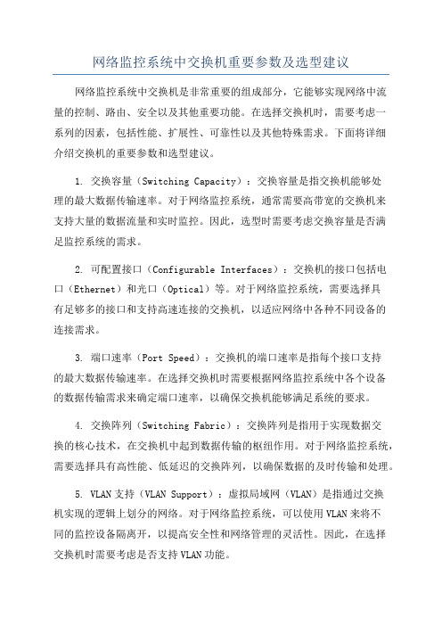 网络监控系统中交换机重要参数及选型建议