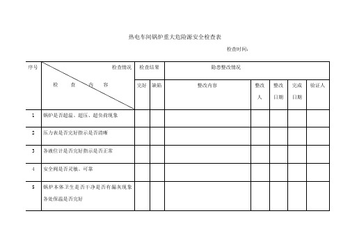 火力发电厂全套安全检查表