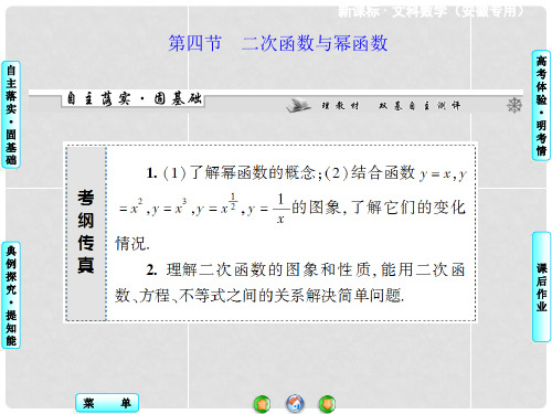 高考数学 第二章 第四节 二次函数与幂函数课件 文 新人教A版 