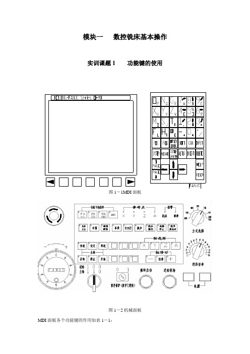 数控铣床基本操作