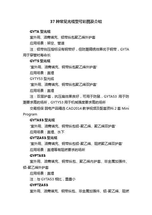 37种常见光缆型号彩图及介绍