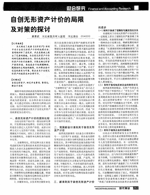 自创无形资产计价的局限及对策的探讨