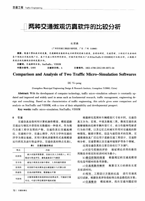 两种交通微观仿真软件的比较分析