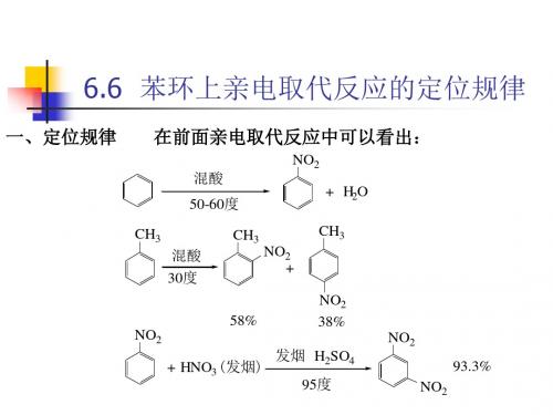 苯环上亲电取代反应的定位规律