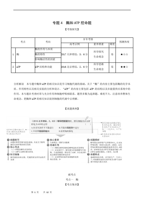 高考生物复习专题4 酶和atp