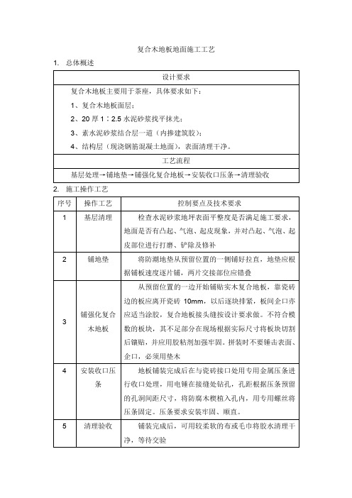 复合木地板地面施工工艺