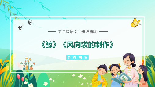 统编版五年级上册第五单元习作例文《鲸》《风向袋的制作》课件(共19张PPT)