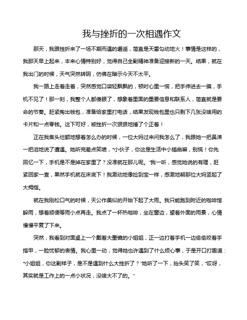 我与挫折的一次相遇作文