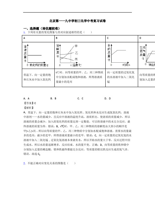 北京第一一九中学初三化学中考复习试卷