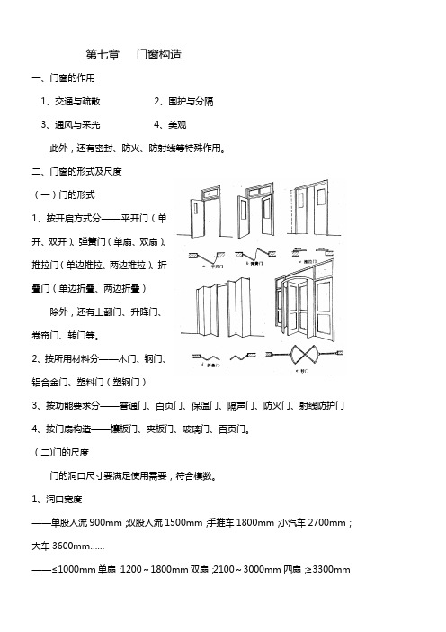 《建筑装饰构造》第七章  门窗构造