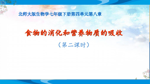 4.8.2 《食物的消化和营养物质的吸收》教学课件(第2课时)北师大版生物学七年级下册