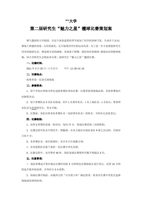 大学第二届研究生毽球比赛